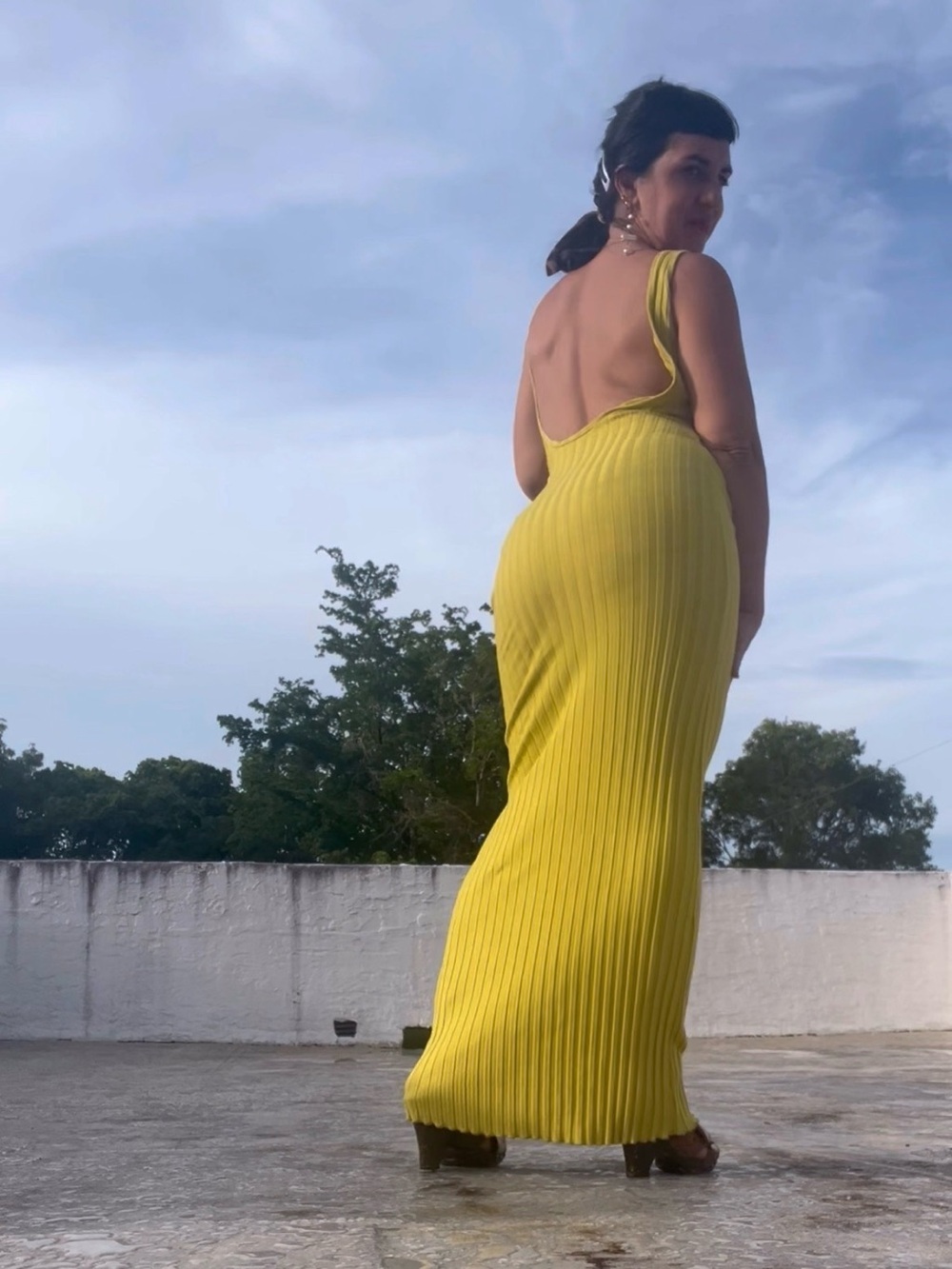Simon Miller Sleeveless Ribbed Maxi Dress in Yellow (maybe chartreuse)